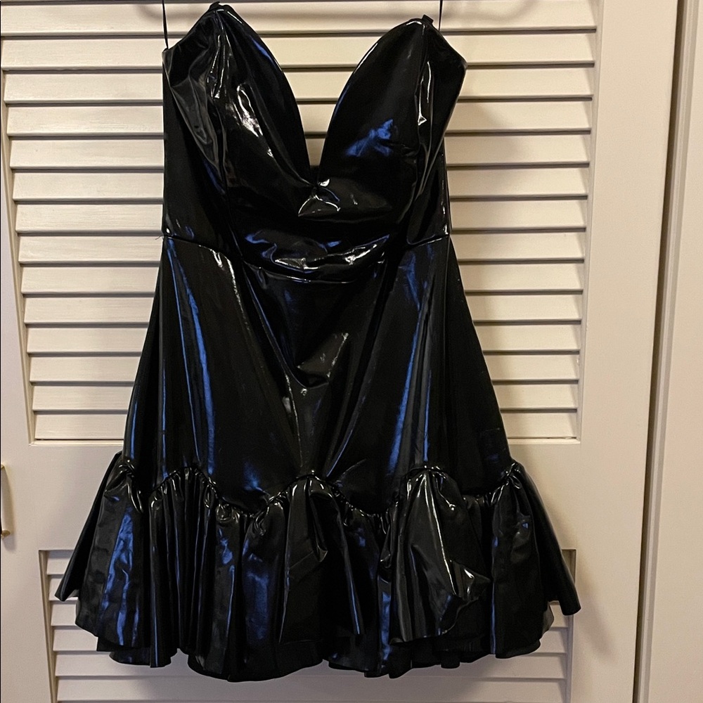 Sassy Vegan Leather Mini Dress